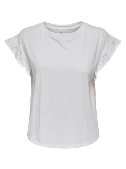 ONLGRAPE S/S FRILL O-NECK TOP JRS ONLY | 15347065/Bright White